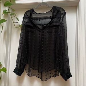 Black Sheer Women's Blouse